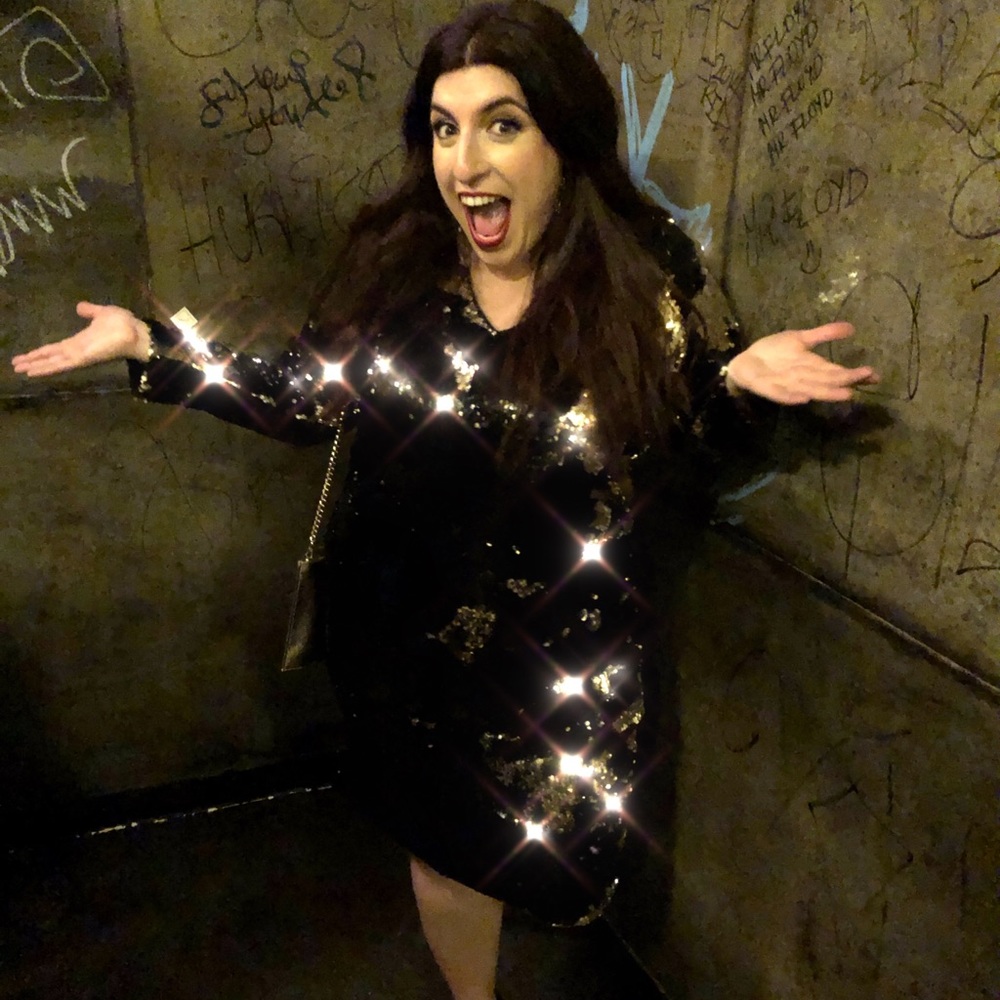 Black and Gold Mermaid Sequin Dress